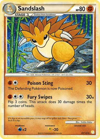 Carta Sandslash 29/123 do set HeartGold & SoulSilver — Pokémon TCG | Bynx
