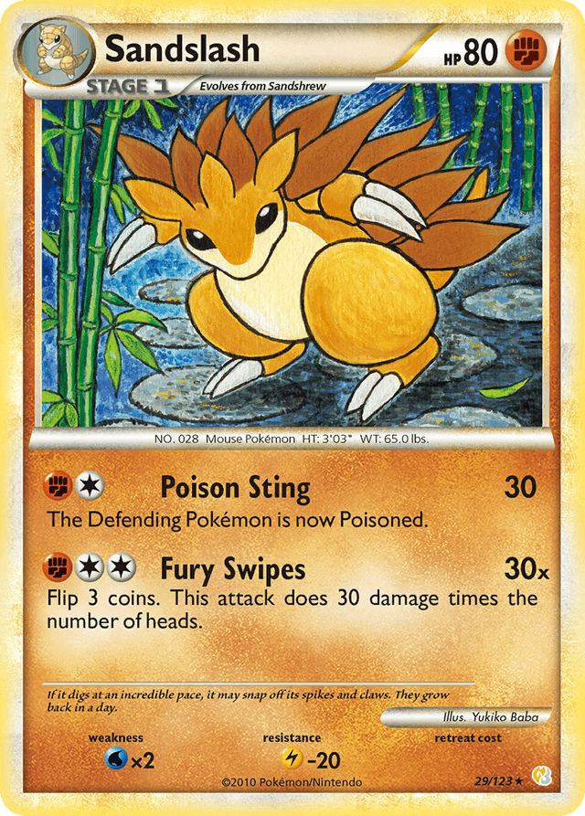Carta Sandslash 29/123 do set HeartGold & SoulSilver — Pokémon TCG | Bynx