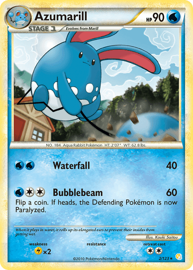 Carta Azumarill 2/123 do set HeartGold & SoulSilver — Pokémon TCG | Bynx