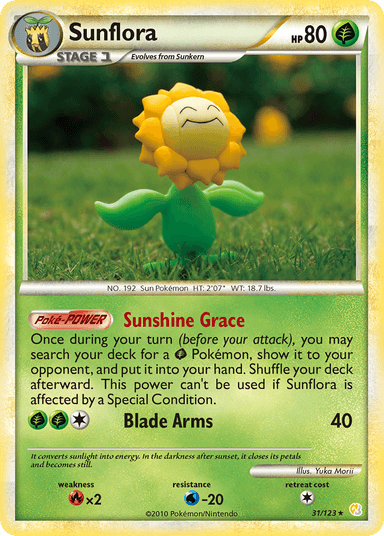Carta Sunflora 31/123 do set HeartGold & SoulSilver — Pokémon TCG | Bynx