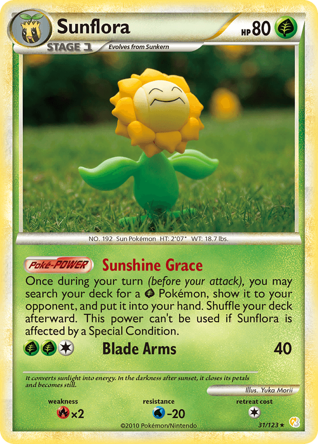 Carta Sunflora 31/123 do set HeartGold & SoulSilver — Pokémon TCG | Bynx