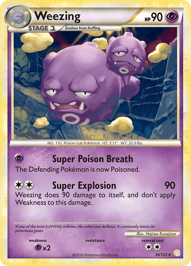 Carta Weezing 34/123 do set HeartGold & SoulSilver — Pokémon TCG | Bynx