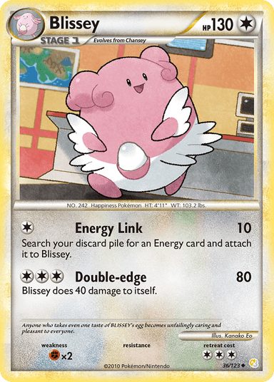 Carta Blissey 36/123 do set HeartGold & SoulSilver — Pokémon TCG | Bynx