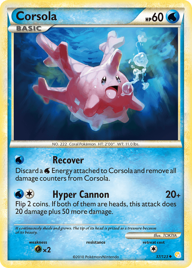 Carta Corsola 37/123 do set HeartGold & SoulSilver — Pokémon TCG | Bynx