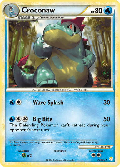 Carta Croconaw 38/123 do set HeartGold & SoulSilver — Pokémon TCG | Bynx