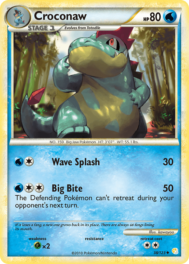 Carta Croconaw 38/123 do set HeartGold & SoulSilver — Pokémon TCG | Bynx