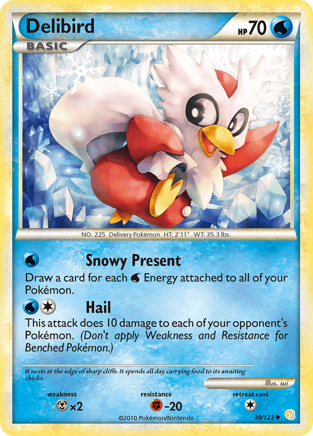 Carta Delibird 39/123 do set HeartGold & SoulSilver — Pokémon TCG | Bynx