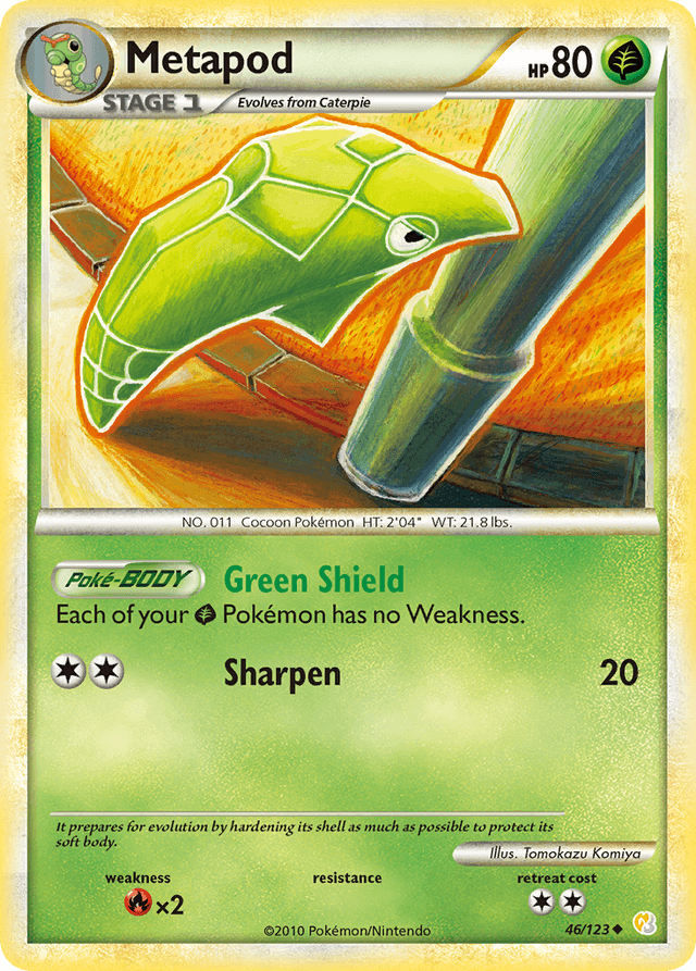 Carta Metapod 46/123 do set HeartGold & SoulSilver — Pokémon TCG | Bynx