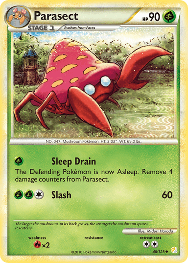 Carta Parasect 48/123 do set HeartGold & SoulSilver — Pokémon TCG | Bynx