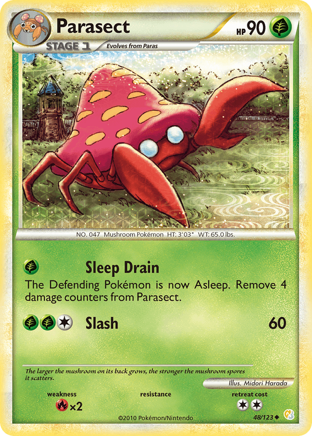 Carta Parasect 48/123 do set HeartGold & SoulSilver — Pokémon TCG | Bynx