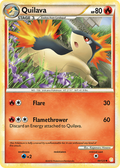 Carta Quilava 49/123 do set HeartGold & SoulSilver — Pokémon TCG | Bynx