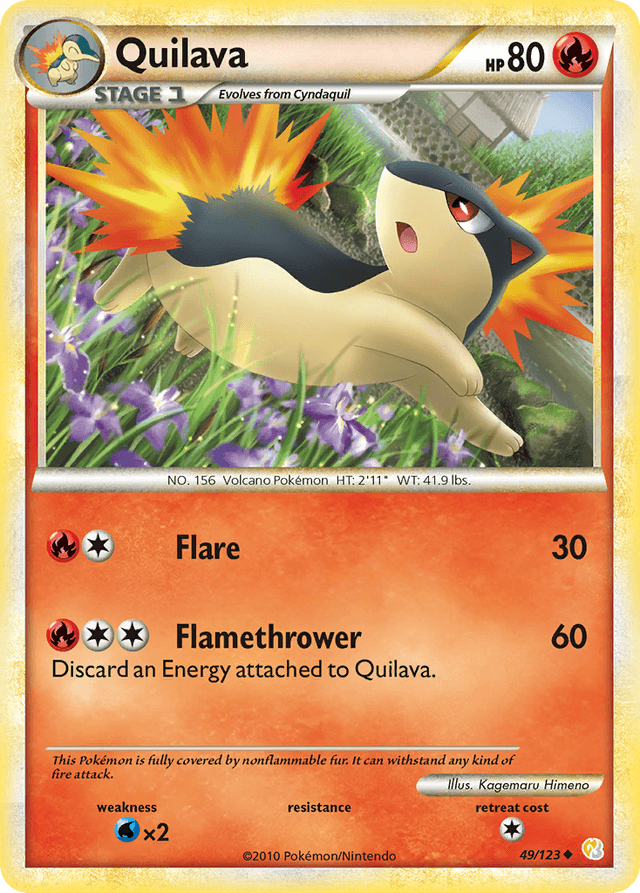 Carta Quilava 49/123 do set HeartGold & SoulSilver — Pokémon TCG | Bynx