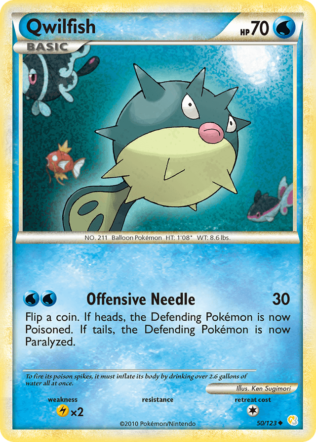 Carta Qwilfish 50/123 do set HeartGold & SoulSilver — Pokémon TCG | Bynx