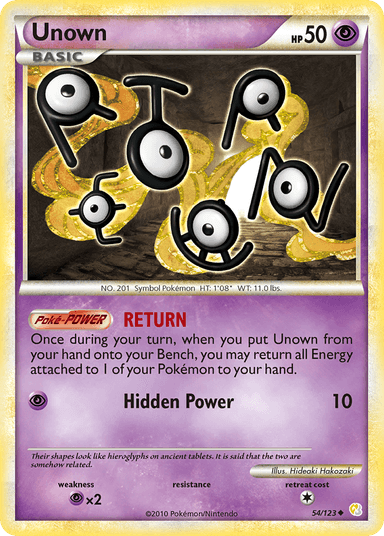Carta Unown 54/123 do set HeartGold & SoulSilver — Pokémon TCG | Bynx