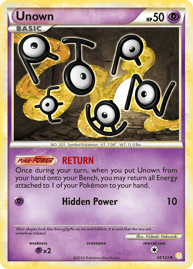 Carta Unown 54/123 do set HeartGold & SoulSilver — Pokémon TCG | Bynx
