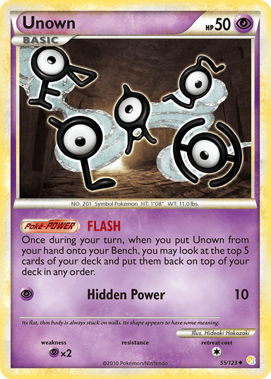 Carta Unown 55/123 do set HeartGold & SoulSilver — Pokémon TCG | Bynx