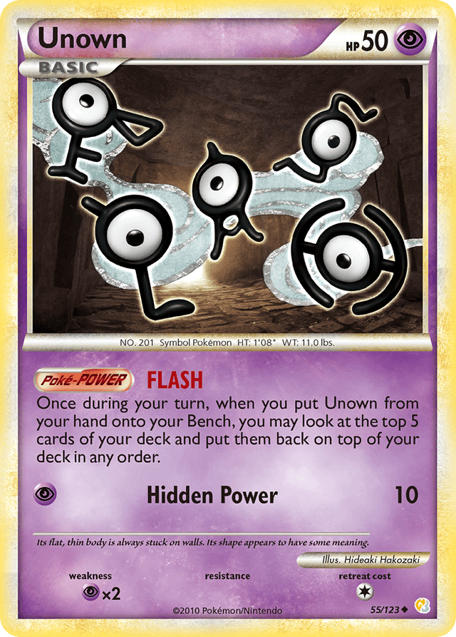 Carta Unown 55/123 do set HeartGold & SoulSilver — Pokémon TCG | Bynx