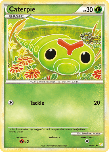Carta Caterpie 57/123 do set HeartGold & SoulSilver — Pokémon TCG | Bynx
