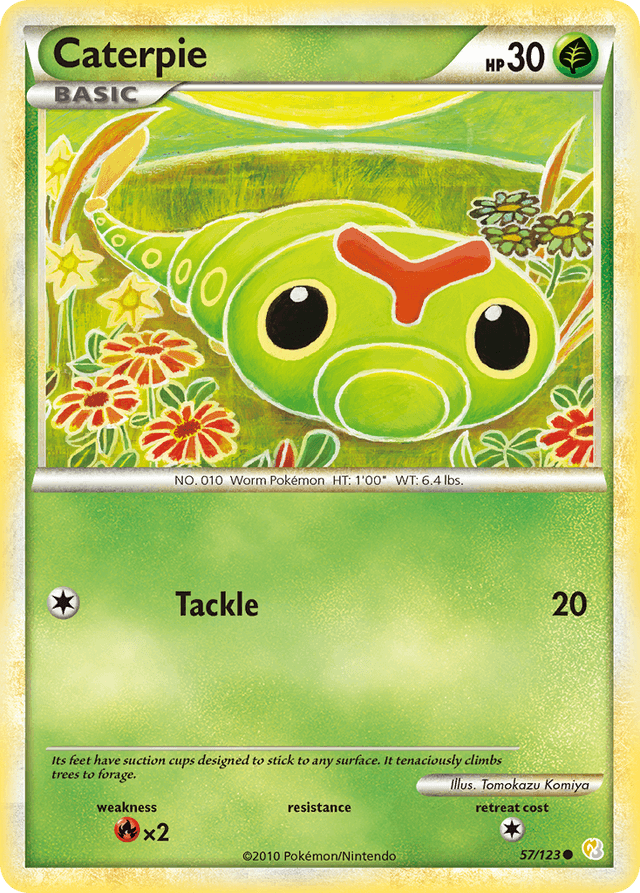 Carta Caterpie 57/123 do set HeartGold & SoulSilver — Pokémon TCG | Bynx