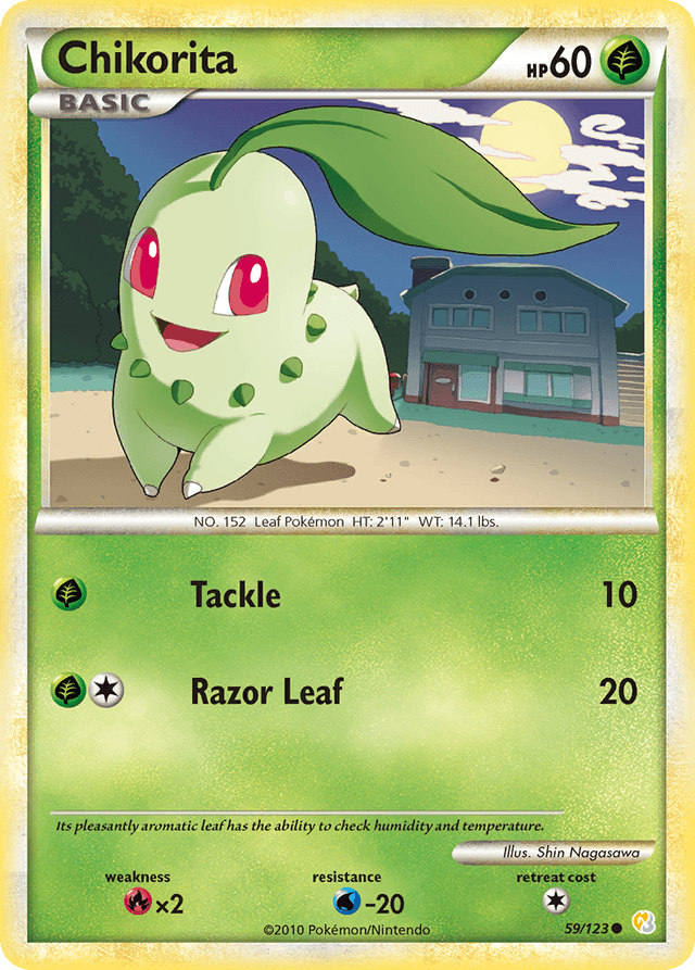 Carta Chikorita 59/123 do set HeartGold & SoulSilver — Pokémon TCG | Bynx
