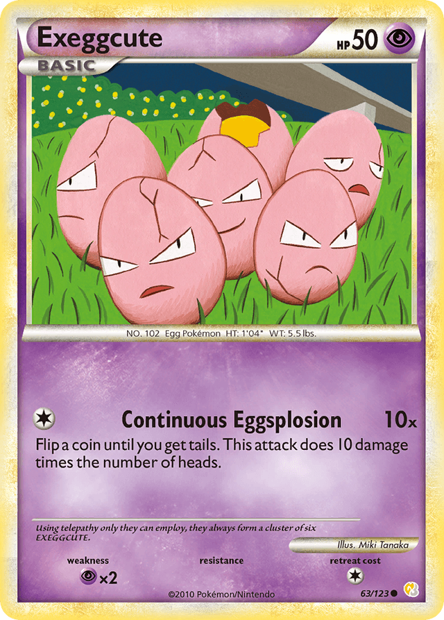 Carta Exeggcute 63/123 do set HeartGold & SoulSilver — Pokémon TCG | Bynx