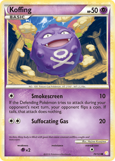 Carta Koffing 70/123 do set HeartGold & SoulSilver — Pokémon TCG | Bynx