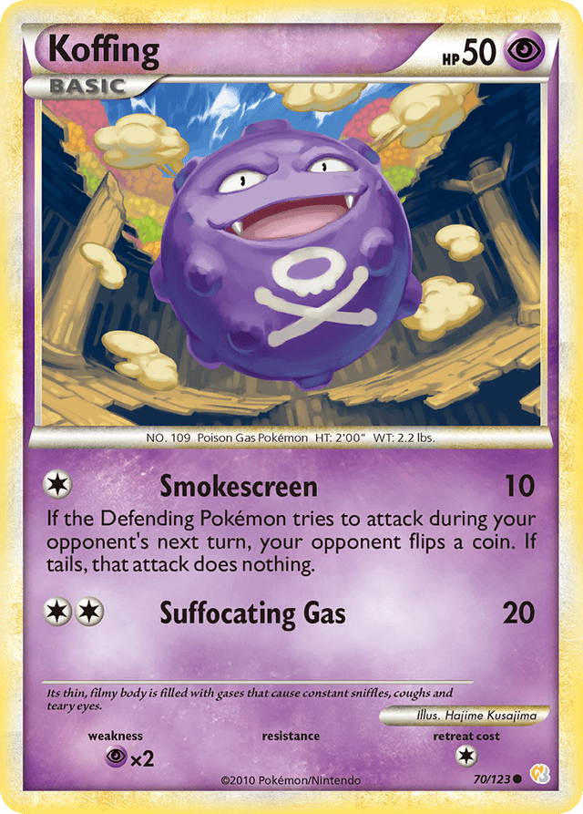 Carta Koffing 70/123 do set HeartGold & SoulSilver — Pokémon TCG | Bynx