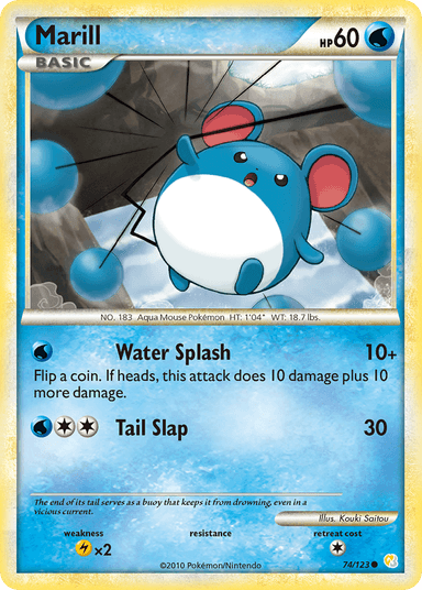Carta Marill 74/123 do set HeartGold & SoulSilver — Pokémon TCG | Bynx