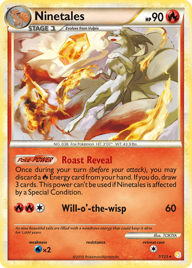 Carta Ninetales 7/123 do set HeartGold & SoulSilver — Pokémon TCG | Bynx