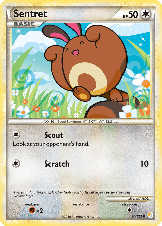 Carta Sentret 80/123 do set HeartGold & SoulSilver — Pokémon TCG | Bynx