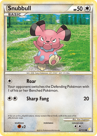 Carta Snubbull 82/123 do set HeartGold & SoulSilver — Pokémon TCG | Bynx