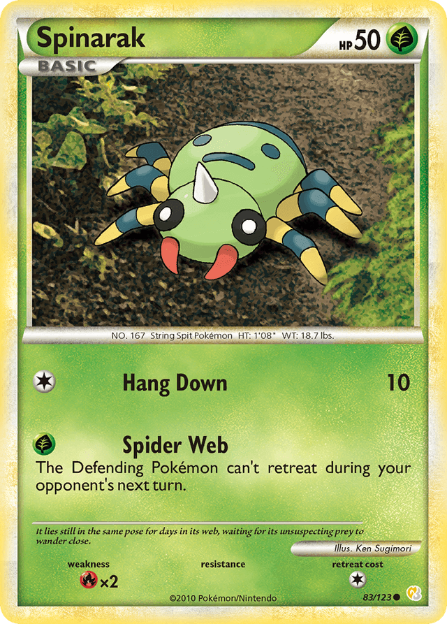 Carta Spinarak 83/123 do set HeartGold & SoulSilver — Pokémon TCG | Bynx