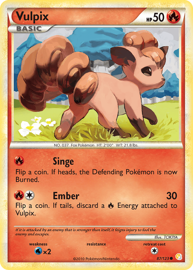Carta Vulpix 87/123 do set HeartGold & SoulSilver — Pokémon TCG | Bynx