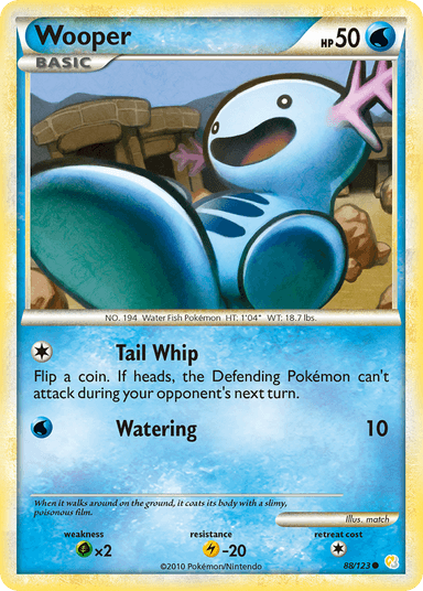 Carta Wooper 88/123 do set HeartGold & SoulSilver — Pokémon TCG | Bynx