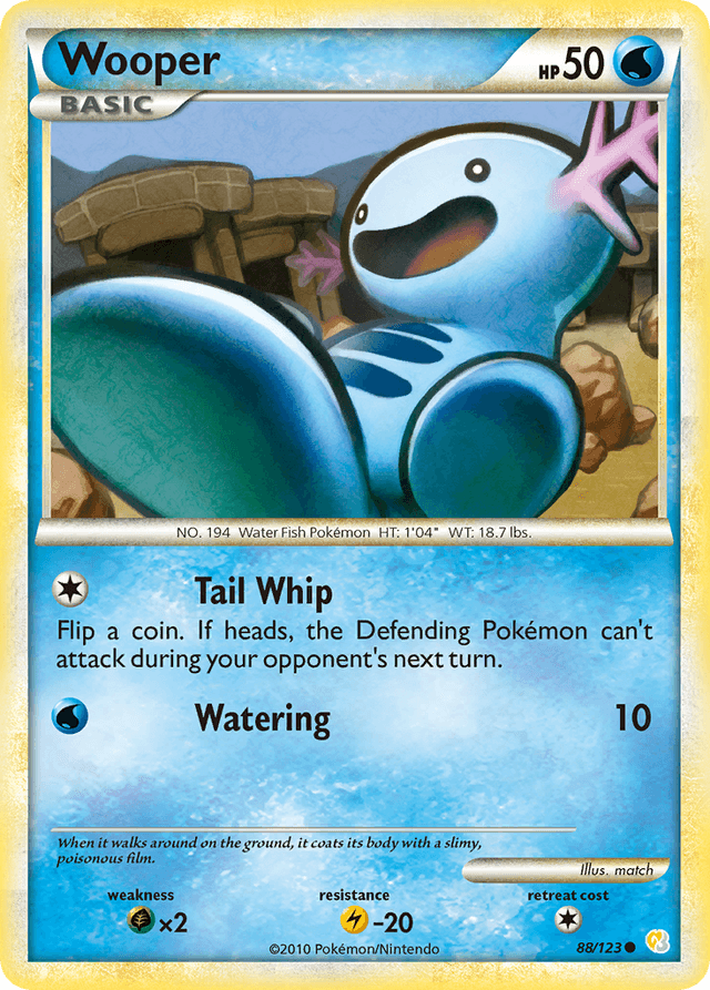 Carta Wooper 88/123 do set HeartGold & SoulSilver — Pokémon TCG | Bynx