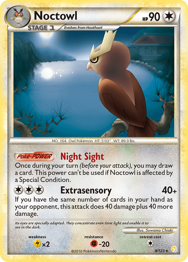 Carta Noctowl 8/123 do set HeartGold & SoulSilver — Pokémon TCG | Bynx