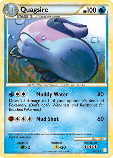 Carta Quagsire 9/123 do set HeartGold & SoulSilver — Pokémon TCG | Bynx