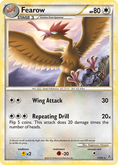 Carta Fearow 15/95 do set HS—Unleashed — Pokémon TCG | Bynx