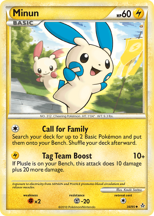 Carta Minun 34/95 do set HS—Unleashed — Pokémon TCG | Bynx
