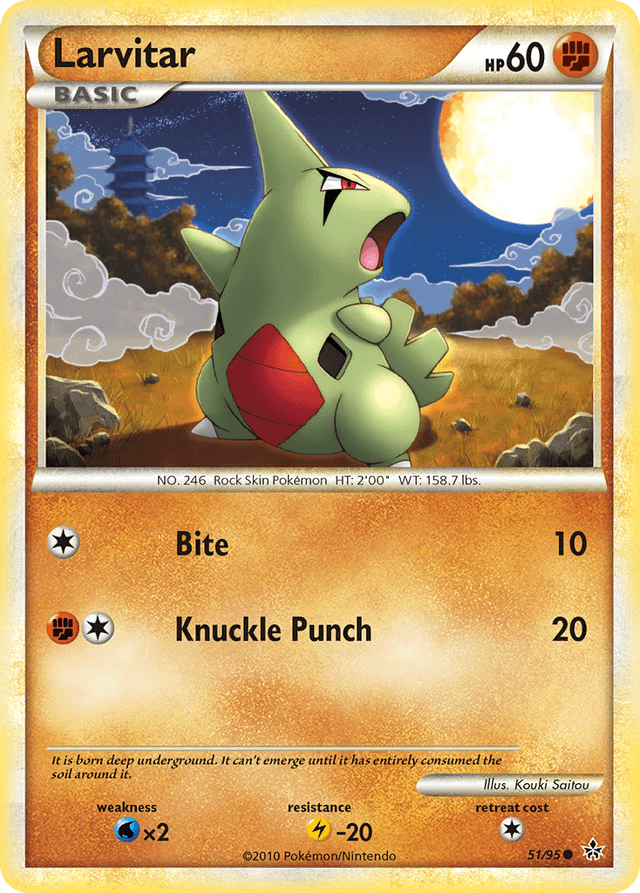 Carta Larvitar 51/95 do set HS—Unleashed — Pokémon TCG | Bynx
