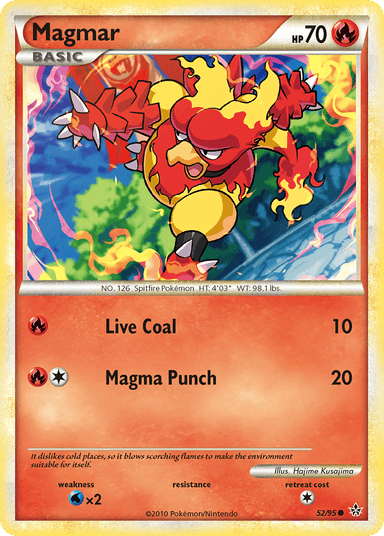 Carta Magmar 52/95 do set HS—Unleashed — Pokémon TCG | Bynx