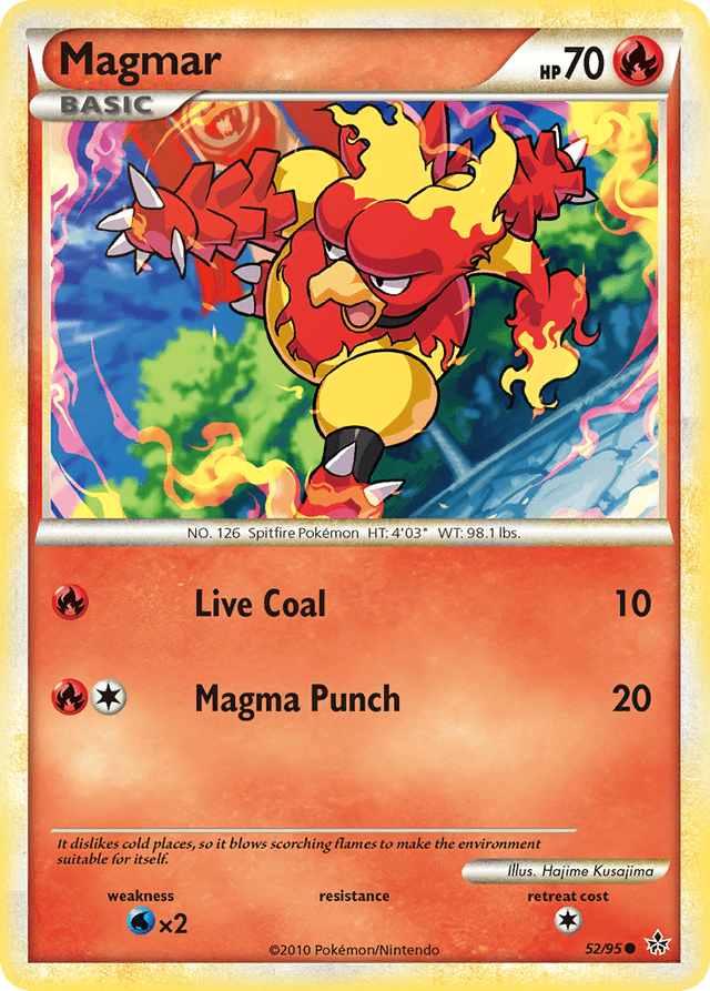 Carta Magmar 52/95 do set HS—Unleashed — Pokémon TCG | Bynx