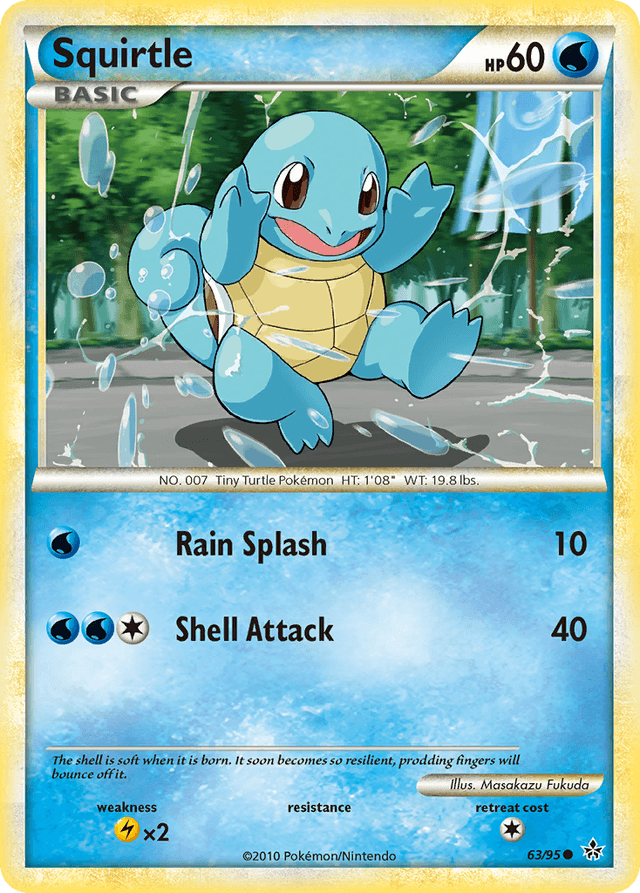 Carta Squirtle 63/95 do set HS—Unleashed — Pokémon TCG | Bynx