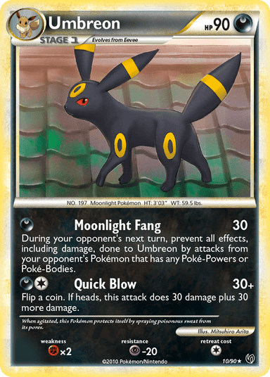 Carta Umbreon 10/90 do set HS—Undaunted — Pokémon TCG | Bynx