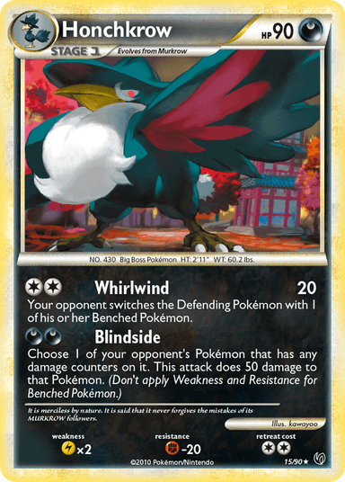 Carta Honchkrow 15/90 do set HS—Undaunted — Pokémon TCG | Bynx