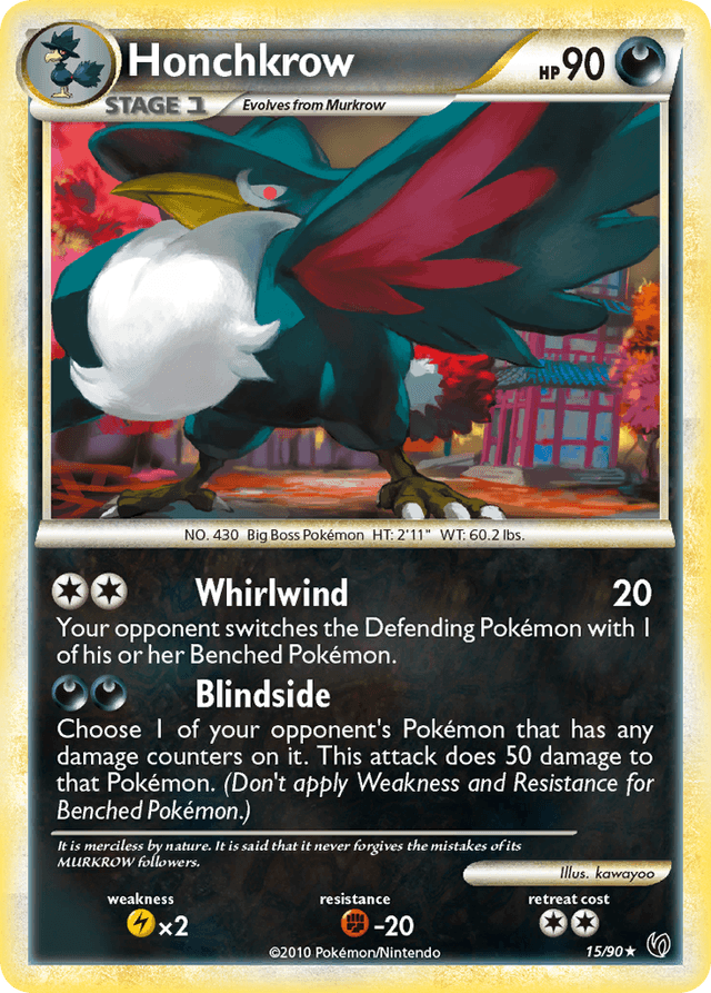 Carta Honchkrow 15/90 do set HS—Undaunted — Pokémon TCG | Bynx
