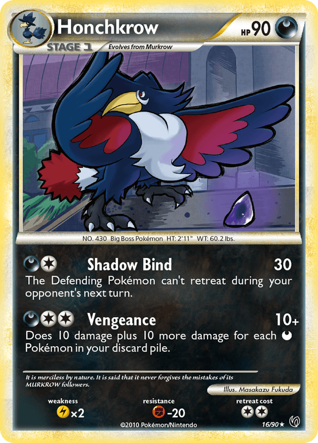 Carta Honchkrow 16/90 do set HS—Undaunted — Pokémon TCG | Bynx