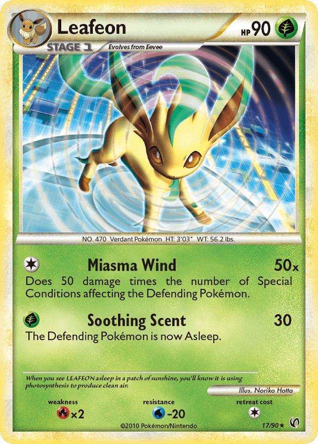 Carta Leafeon 17/90 do set HS—Undaunted — Pokémon TCG | Bynx