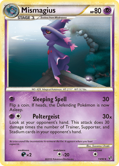 Carta Mismagius 19/90 do set HS—Undaunted — Pokémon TCG | Bynx