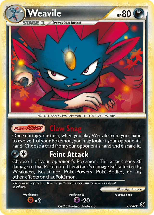 Carta Weavile 25/90 do set HS—Undaunted — Pokémon TCG | Bynx